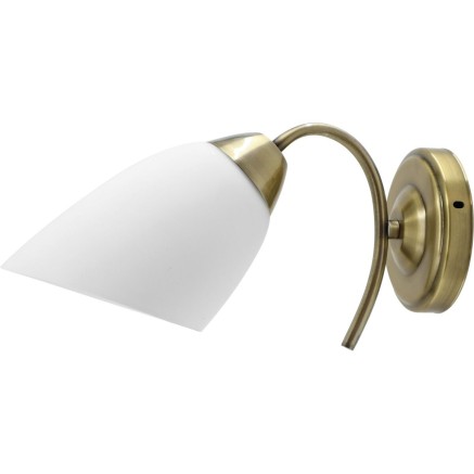 Wandleuchte Activejet NIKITA 1P Patyna Weiß Metall Glas 60 W 220-240