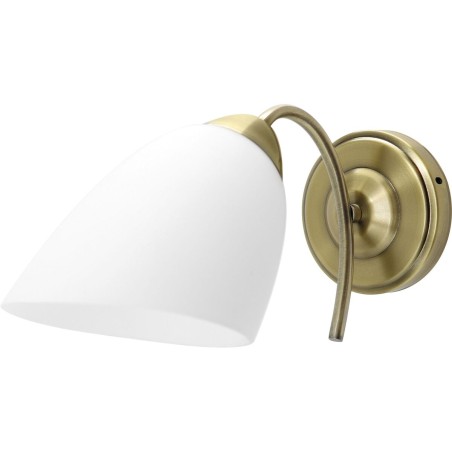 Applique da Parete Activejet NIKITA 1P Patyna Bianco Metallo Vetro 60