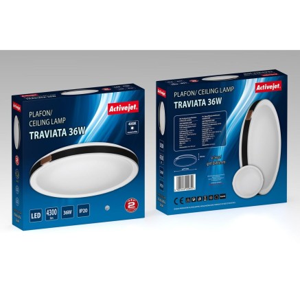 Lámpara de Techo Activejet AJE-TRAVIATA 36W Blanco Negro 80 36 W (400 2