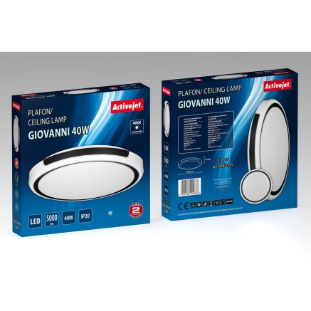 Ceiling Light Activejet AJE-GIOVANNI 40W White Black 80 (4000 K) 2