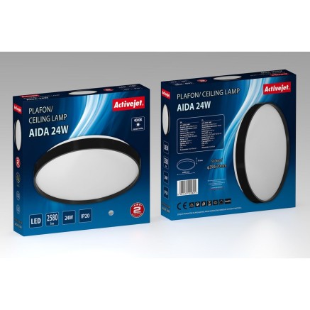 Lampadario Activejet AJE-AIDA 24W Bianco Nero 80 24 W (4000 K) 2