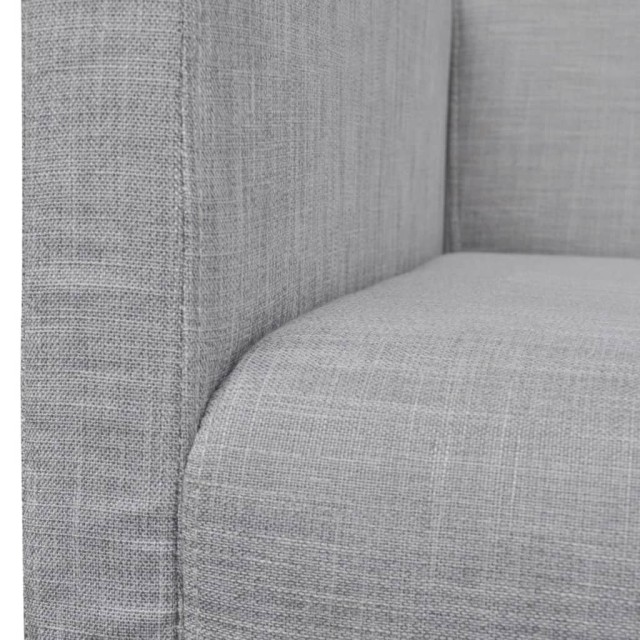 Banc avec coussin rembourré tissu hévéa gris clair
