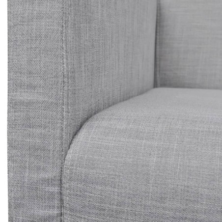Banc avec coussin rembourré tissu hévéa gris clair