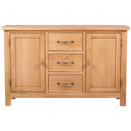 Buffet avec 3 tiroirs 110 x 33,5 x 70 cm Bois de chêne massif 2