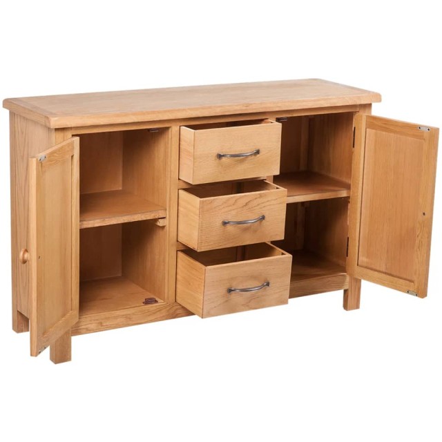 Buffet avec 3 tiroirs 110 x 33,5 x 70 cm Bois de chêne massif