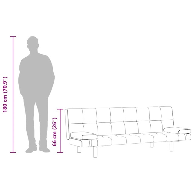 Canapé-lit réglable avec deux oreillers Similicuir Noir