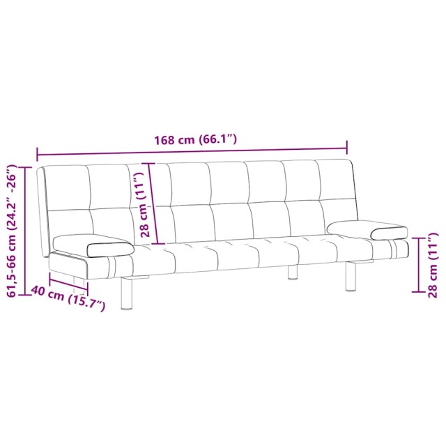 Canapé-lit réglable avec deux oreillers Similicuir Blanc crème