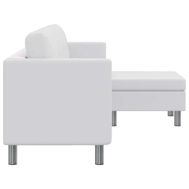 Canapé sectionnel à 3 places cuir synthétique blanc