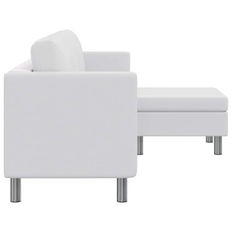 Canapé sectionnel à 3 places cuir synthétique blanc