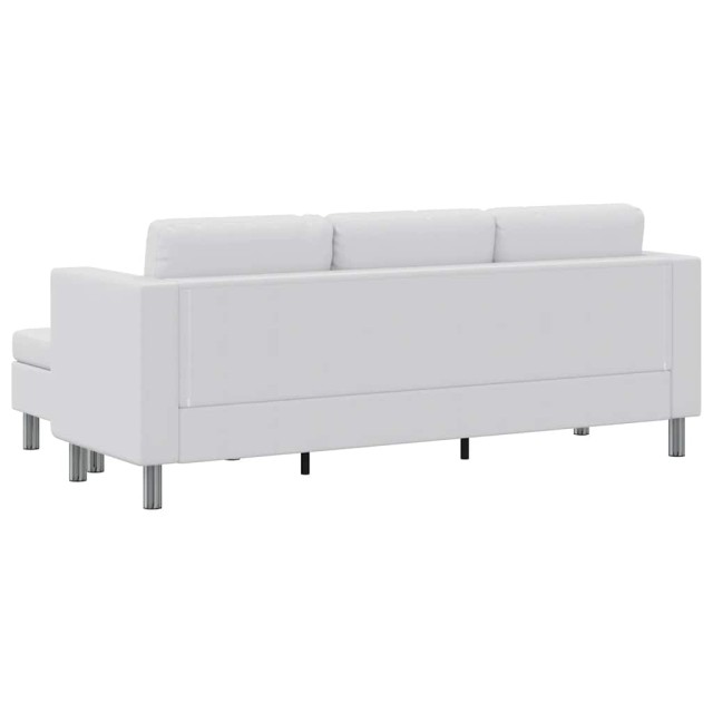 Canapé sectionnel à 3 places cuir synthétique blanc