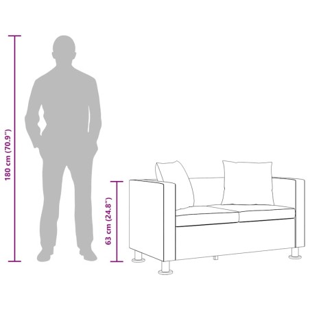 Canapé à 2 places Cuir synthétique Noir