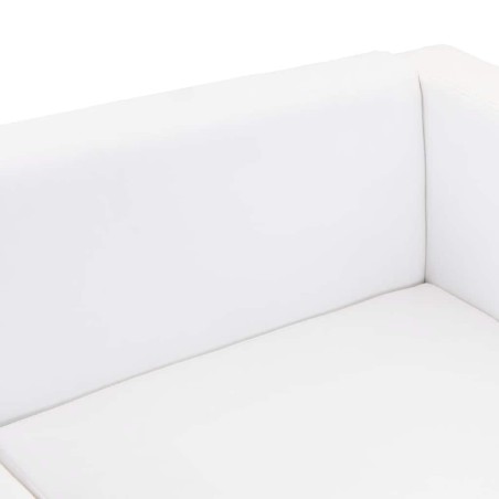 Canapé à 3 places cuir artificiel blanc