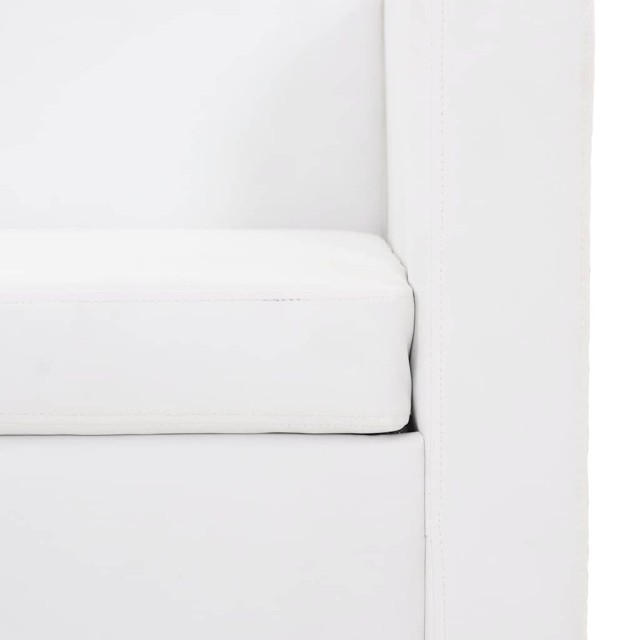 Canapé à 3 places cuir artificiel blanc