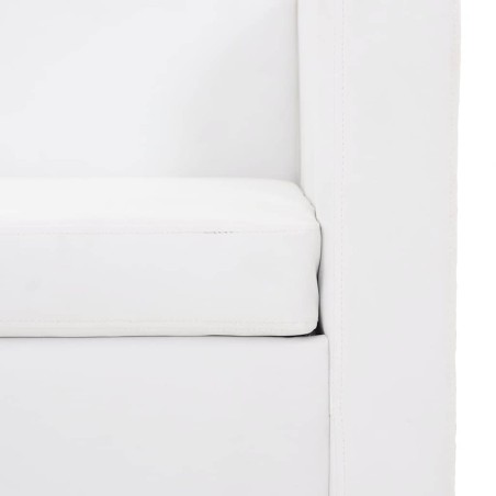 Canapé à 3 places cuir artificiel blanc