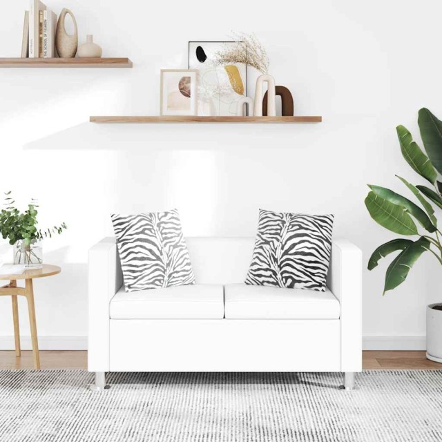 Canapé à 2 places cuir artificiel blanc