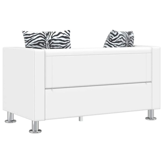 Canapé à 2 places cuir artificiel blanc