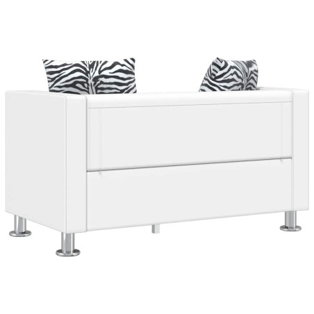 Canapé à 2 places cuir artificiel blanc