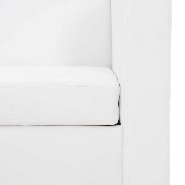 Canapé à 2 places cuir artificiel blanc