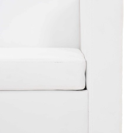 Canapé à 2 places cuir artificiel blanc