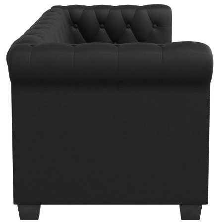 Canapé Chesterfield à 2 places cuir synthétique noir