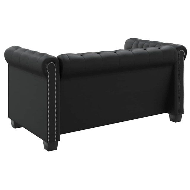 Canapé Chesterfield à 2 places cuir synthétique noir