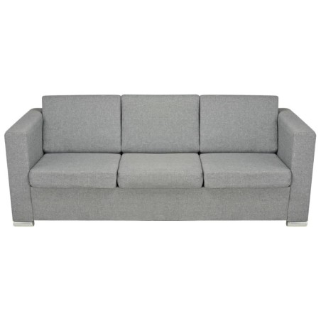 Canapé à 3 places Tissu Gris clair
