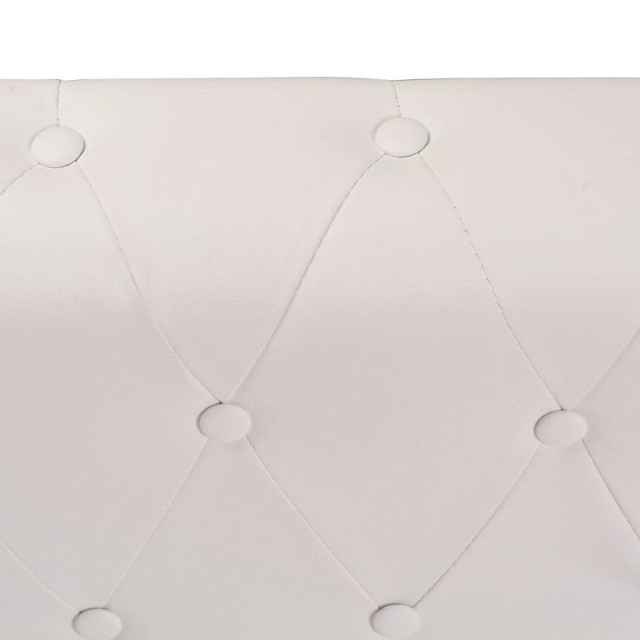 Canapé d'angle Chesterfield 5 plc Cuir artificiel Blanc