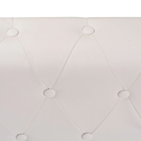 Canapé d'angle Chesterfield 5 plc Cuir artificiel Blanc