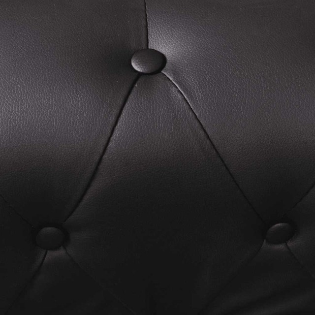 Canapé d'angle Chesterfield 5 places Cuir synthétique Noir