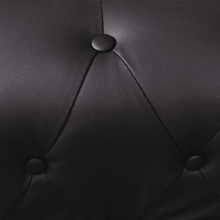 Canapé d'angle Chesterfield 5 places Cuir synthétique Noir