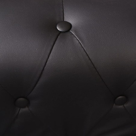 Canapé d'angle Chesterfield 6 places Cuir synthétique Noir