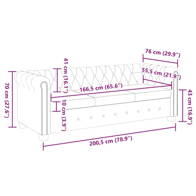 Canapé Chesterfield 3 places cuir artificiel marron