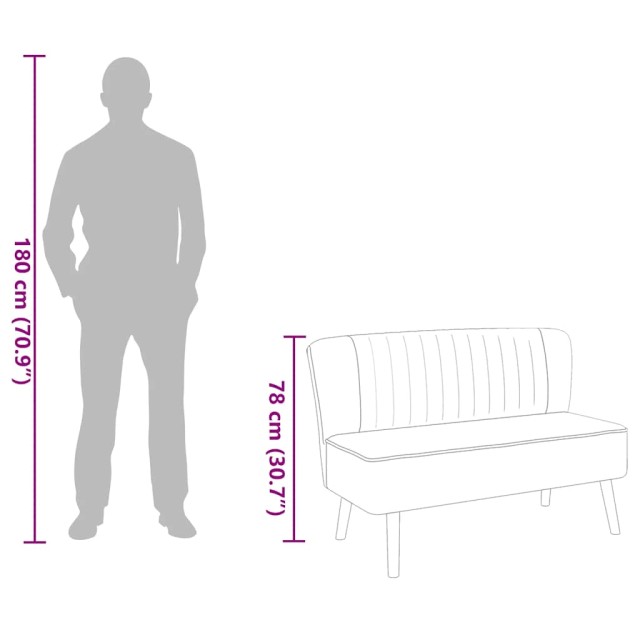 Canapé 117 x 55,5 x 77 cm Tissu Gris clair