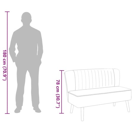 Canapé 117 x 55,5 x 77 cm Tissu Gris clair