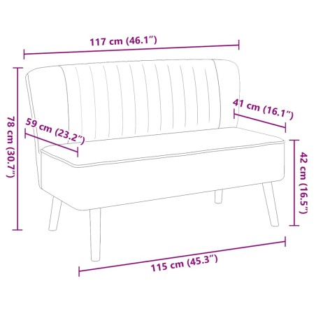 Canapé 117x55,5x77 cm Tissu Bleu