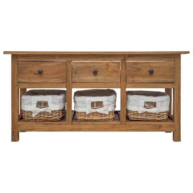 Buffet bois d'acajou massif 100x30x50 cm