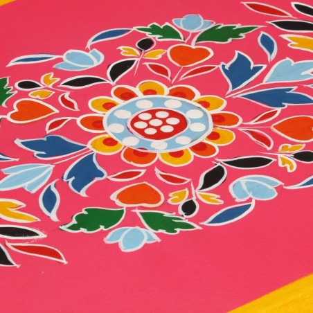 Buffet Bois massif de manguier Peinture rose à la main