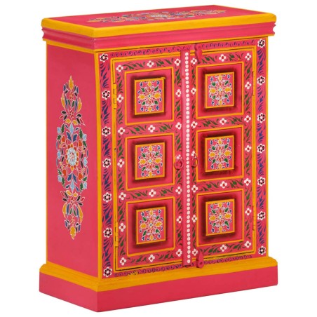 Buffet Bois massif de manguier Peinture rose à la main