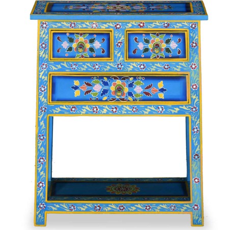Buffet avec tiroirs Bois massif de manguier Peinture turquoise