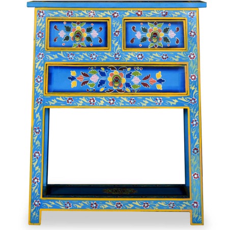 Buffet avec tiroirs Bois massif de manguier Peinture turquoise
