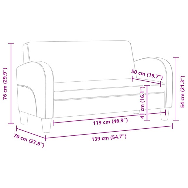 Canapé à 2 places Daim synthétique Marron