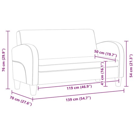 Canapé à 2 places Daim synthétique Marron