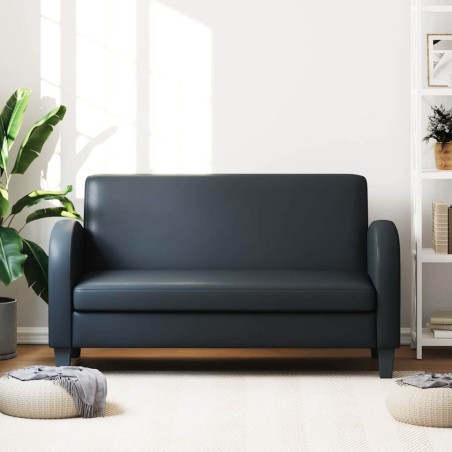 Canapé à 2 places Cuir synthétique Noir