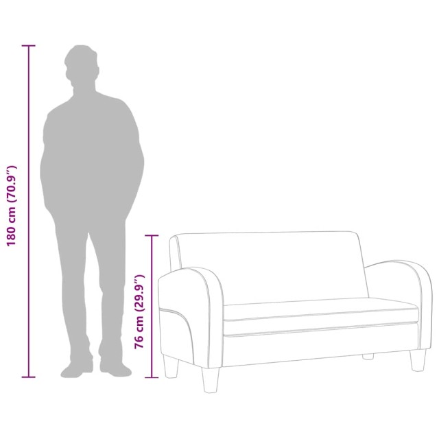 Canapé à 2 places Cuir synthétique Noir