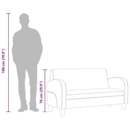 Canapé à 2 places Cuir synthétique Noir