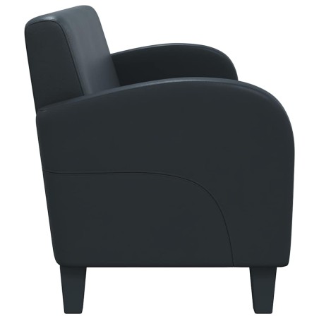 Canapé à 3 places cuir synthétique noir