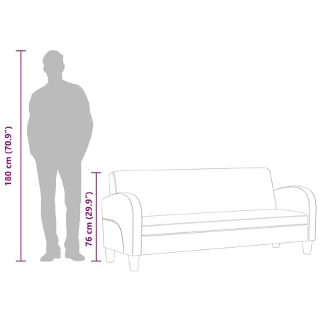 Canapé à 3 places cuir synthétique noir