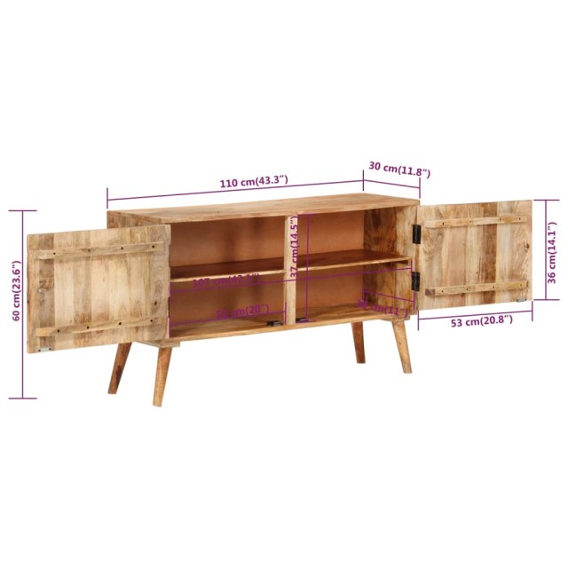 Buffet Bois de manguier massif 110x30x60 cm