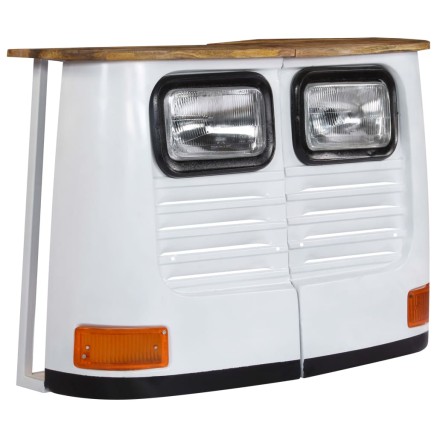 Buffet Bois de manguier massif Forme de camion Blanc 2