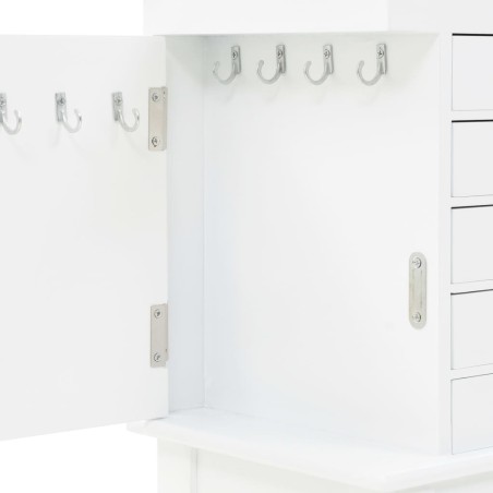 Armoire à bijoux sur pieds Blanc